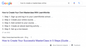 search for how to create a masterclass online