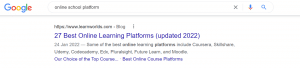 search query online school platform
