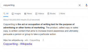 search for the term copywriting