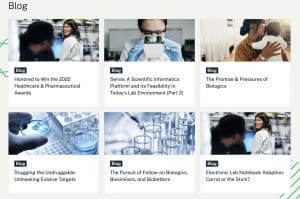 Screenshot from Dotmatics blog website