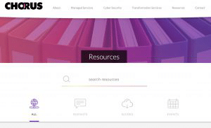 Screenshot of Chorus website hero section