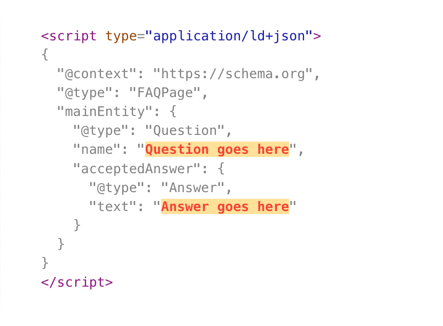 JSON-LD FAQ Schema example