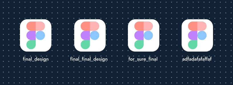Screenshot of multiple final versions of design files