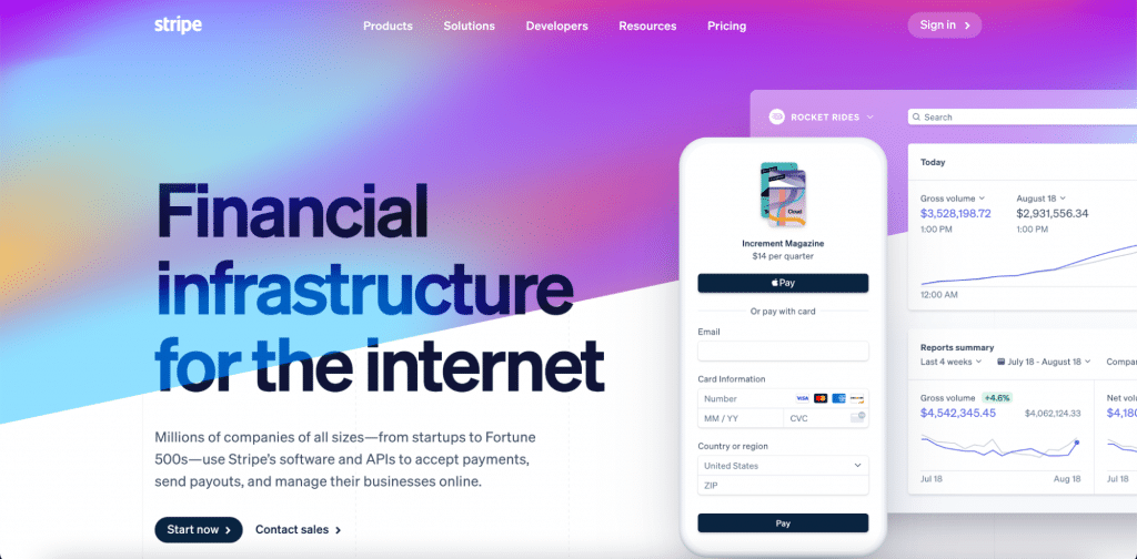 Stripe has a gradient website