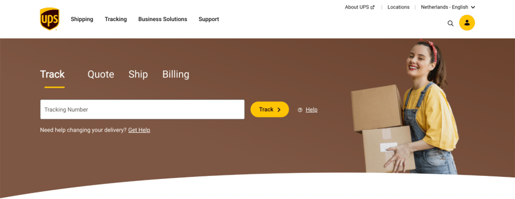 UPS uses secure brown in web design