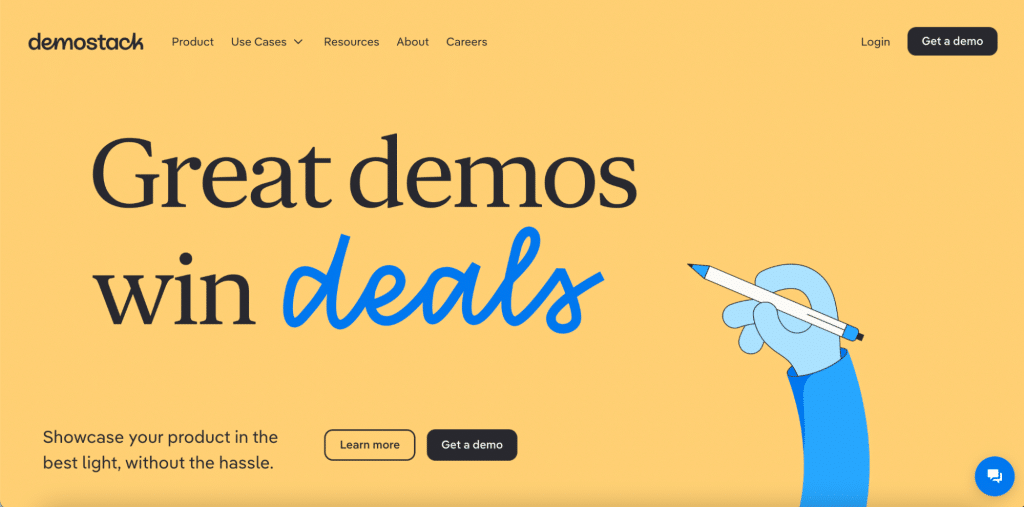 Demostack uses fun yellow in web design