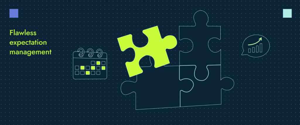 An illustration of a jigsaw puzzle to display client expectation management 