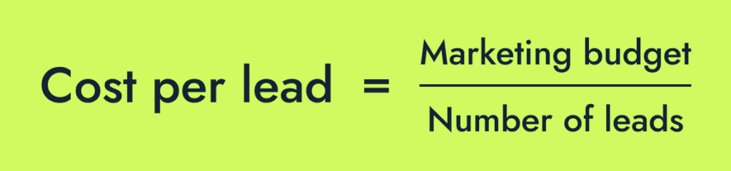 calculate cost per lead