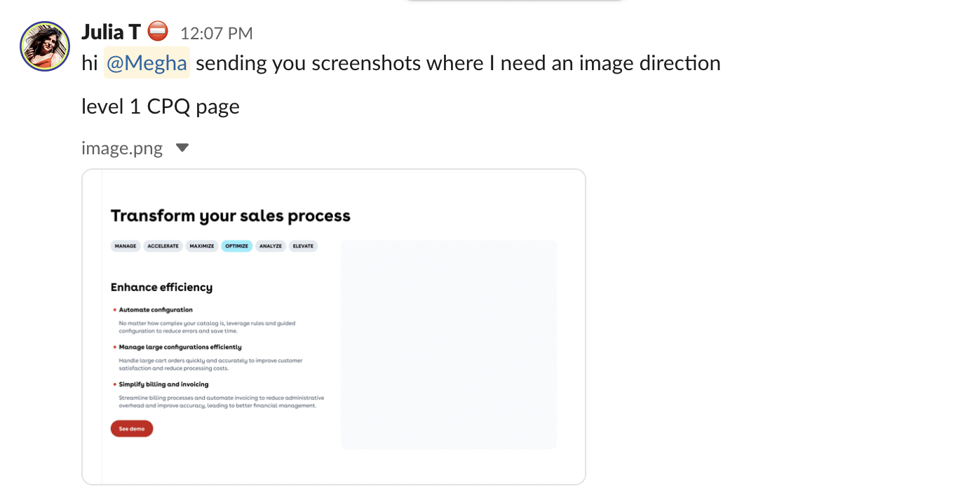 Designer asking for image direction