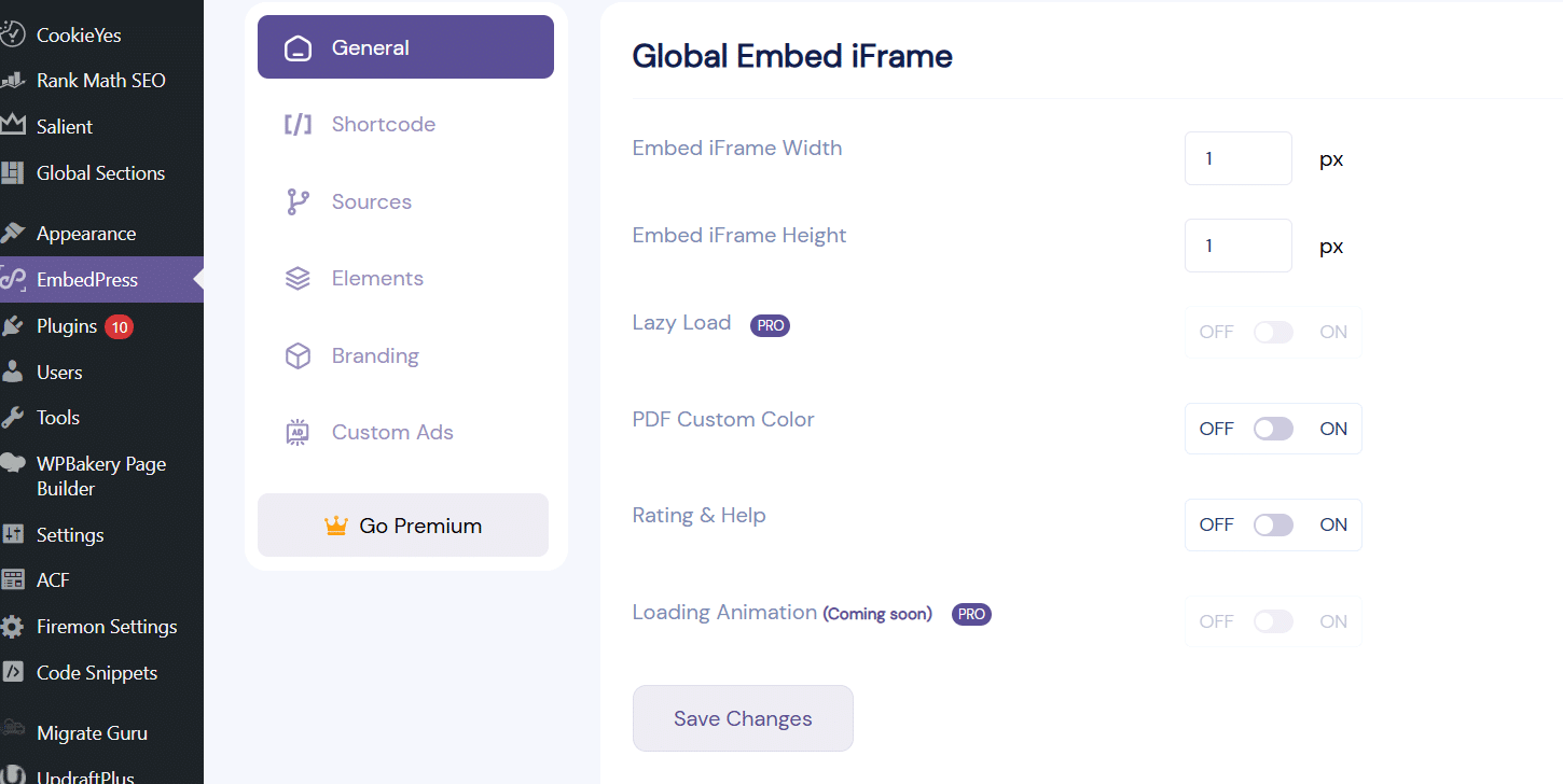 Fixing post frame from CMS settings.