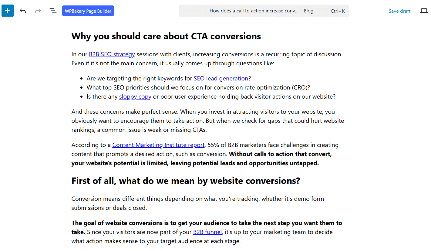 Web page pasted in WordPress from Google Doc.