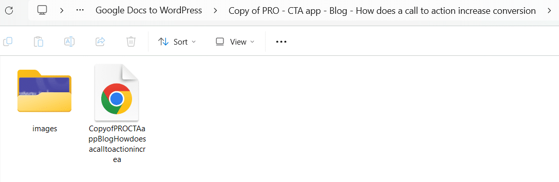 Downloaded web page of a Google Document.