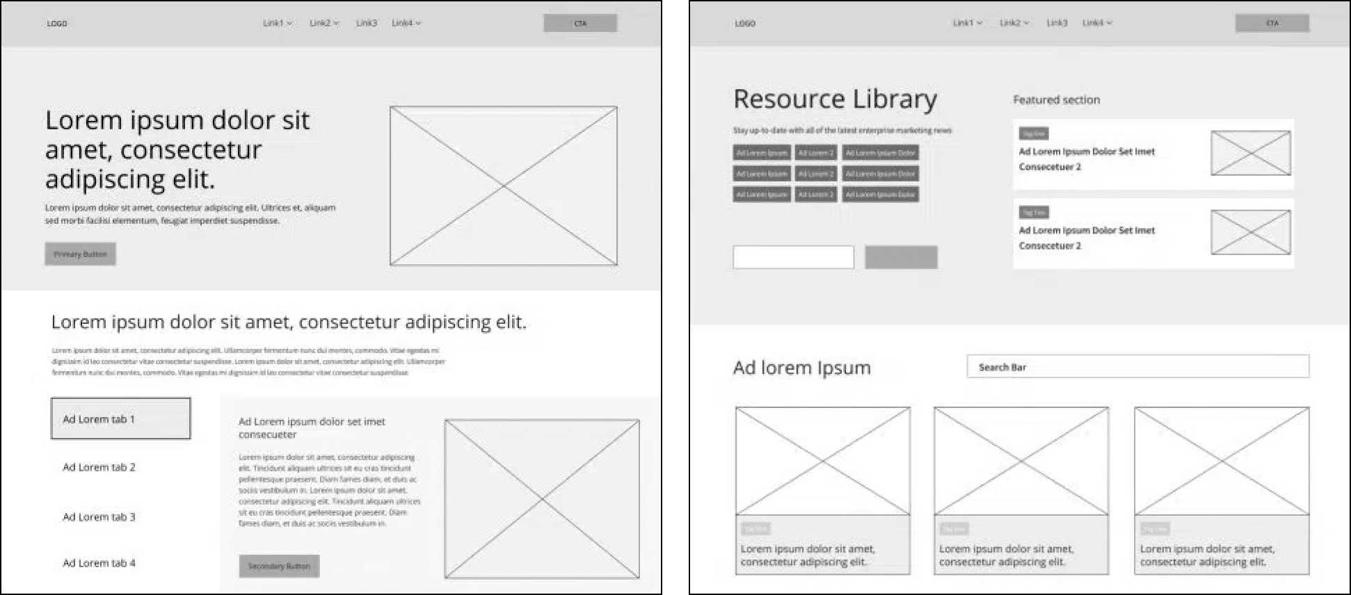Wireframes example.