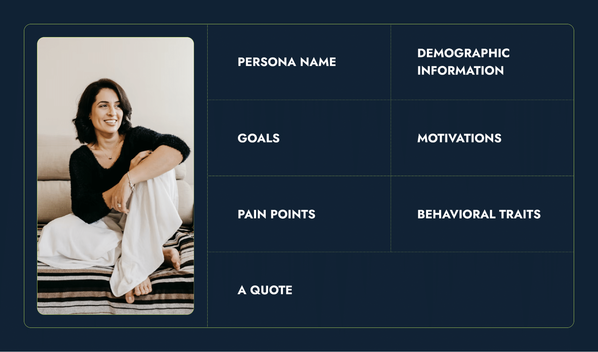 User persona card example.